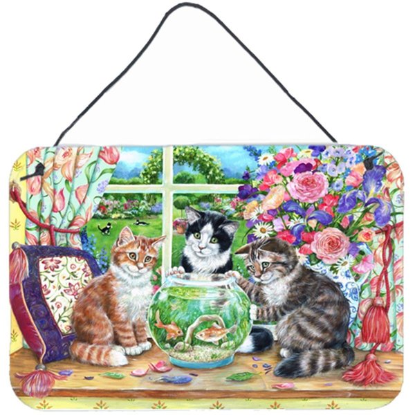 Micasa Cats Just Looking in the Fish Bowl Wall or Door Hanging Prints MI260528